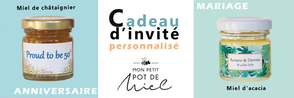 petit pot de miel personnalisé comme cadeau d'invité